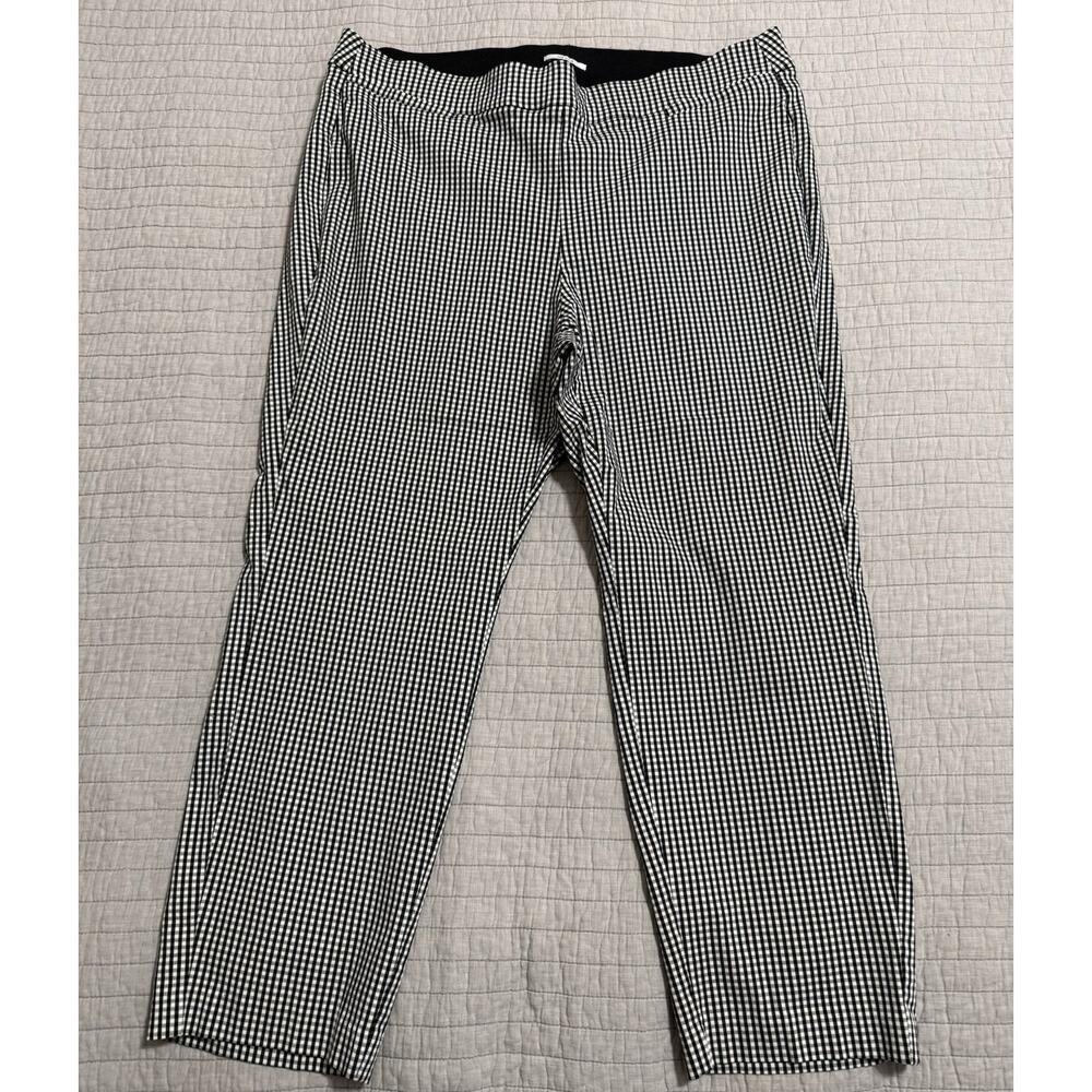 Lane Bryant 20R Black White Gingham The Allie Skinny Ankle Pull On Pants